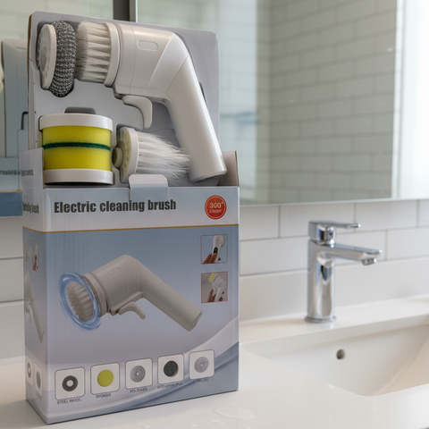 Electric Cleaning Brush With Multiple Attachments For Efficient Home Cleaning – 360°