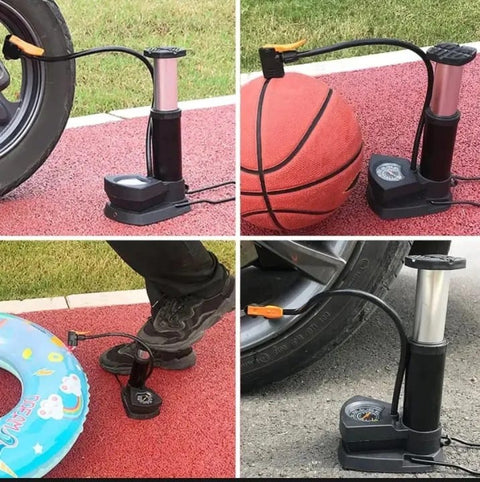 Portable Air Pump with Gauge & French Handle