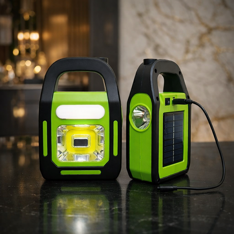 Solar Rechargeable 3-in-1 Emergency Light - Hurry Bolt Portable LED Work Light, Torch & Power Bank Rs 820