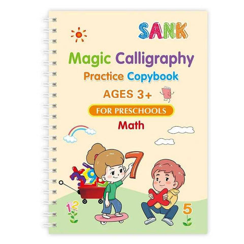 Magic Practice Copybook Set 4 Books, Magic Pen & 10 Ink Refills Montessori